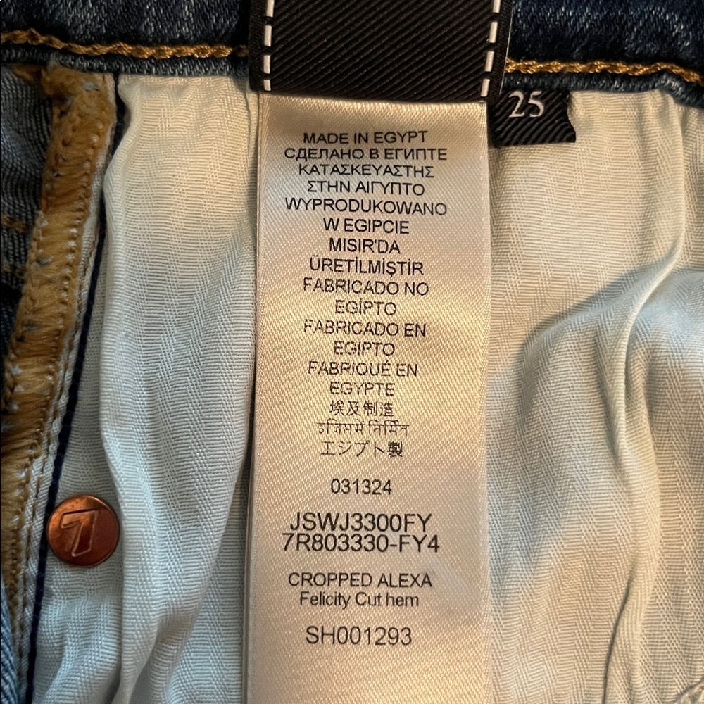 7 For All Mankind Women's Wide Leg Flare Jeans in Medium Blue - Picture 12 of 16